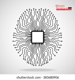 Brain. Cpu. Circuit Board. Vector Illustration. Eps 10