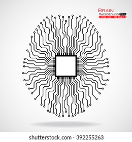 Brain. Cpu. Circuit board. Vector illustration. Eps 10