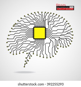 Brain. Cpu. Circuit board. Vector illustration. Eps 10