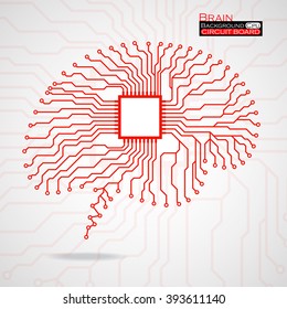Brain. Cpu. Circuit board. Vector illustration. Eps 10