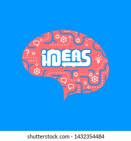 Brain creating ideas. Brainstorming concept, vector illustration.