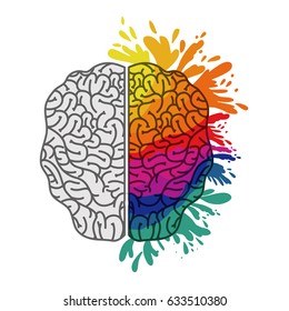 Brain creative icon. Human organ mind and science theme. Isolated design. Vector illustration