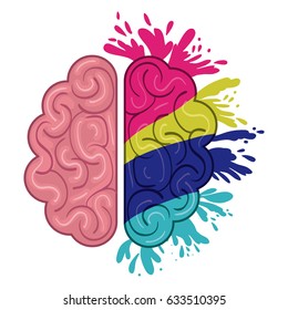 Brain creative icon. Human organ mind and science theme. Isolated design. Vector illustration