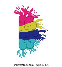Brain creative icon. Human organ mind and science theme. Isolated design. Vector illustration