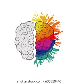 Hand Drawn Line Art Human Brain Stock Vector (Royalty Free) 424203316