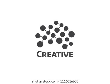 Brain, Creative and learning icons. Abstract human brain logo