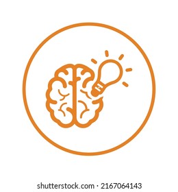 Brain, creative, logic icon. Orange color vector EPS.