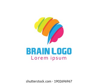 diseño de logotipo creativo cerebral diseño de logotipo colorido 