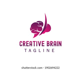 diseño del logo creativo del cerebro diseño del logo del colorido del cerebro 