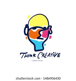 Brain, Creative mind, learning and design icons. Man head, people symbols