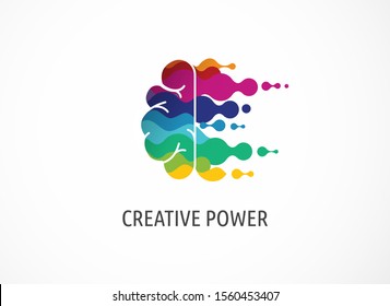 Brain, Creative mind, learning and design icons, logos. Man head, people symbols