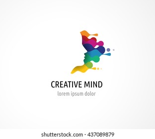 Brain, Creative mind, learning and design icon. Man head, people symbol