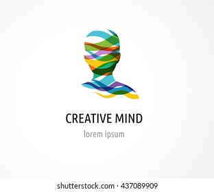 Brain, Creative mind, learning and design icon. Man head, people symbol