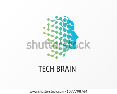 Brain, Creative mind, learning and design icons. Man head, people symbols, vector logos
