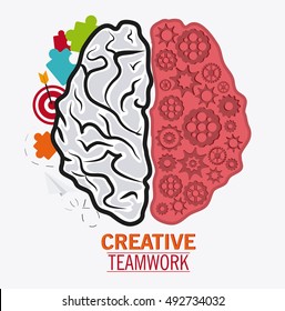 Brain of Creative teamwork concept