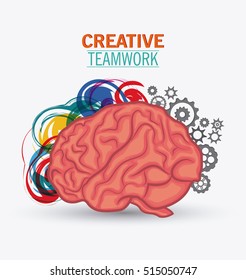 Brain of Creative teamwork concept