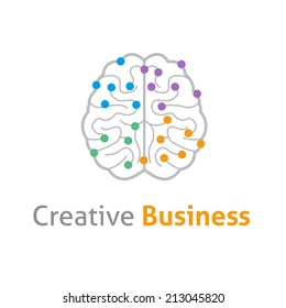 Brain creative vector logo design template