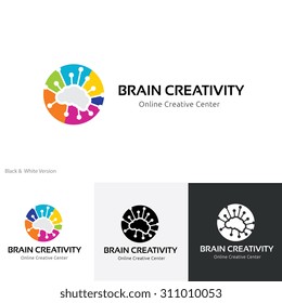 Brain Creativity logo Template