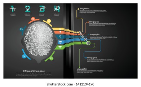 Brain - Creativity modern Idea and Concept illustration- infographic template.