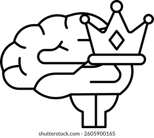 A brain with a crown on top of it