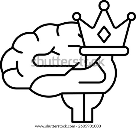 A brain with a crown on top of it. The brain is surrounded by a crown, which is a symbol of power and authority. The image conveys the idea that intelligence and wisdom are valuable