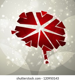 Brain crushing, abstract light background, vector illustration eps10