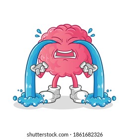 brain crying illustration. character vector