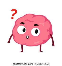 Brain curious concept mascot character cartoon illustration
