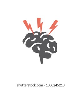 Brain damage icon. Vector sign for web graphics.