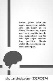 brain dark infographics on gray gradient background