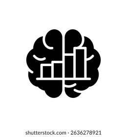 Brain with Data Bar Analytics Technology Intelligence Symbol Icon