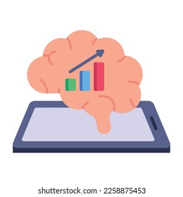 Brain with data chart, concept of analytical thinking