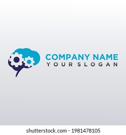 brain data logo, brain icon vector