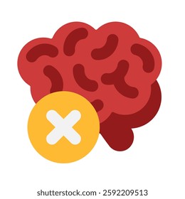 brain dead colorful flat style icon