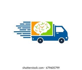 Brain Delivery Icon Logo Design Element