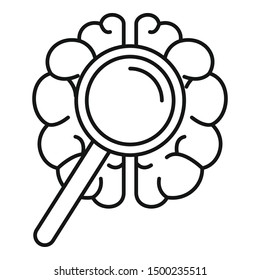 Brain dementia icon. Outline brain dementia vector icon for web design isolated on white background