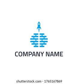 brain up design logo vector icon