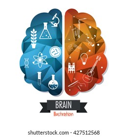 Brain design. Mind concept. White background , editable vector
