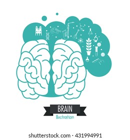 Brain design. Mind icon. Colorful illustration