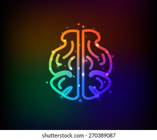 Brain design on dark background