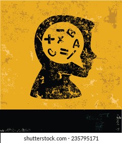 Brain design on yellow background,yellow vector