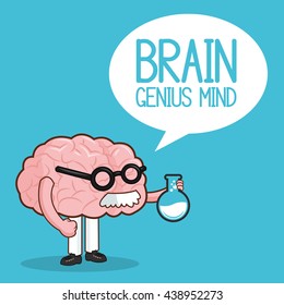 Brain design. organ icon. Flat illustration, vector graphic