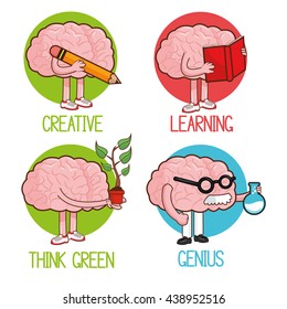 Brain design. organ icon. Flat illustration, vector graphic