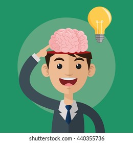 Brain design. organ icon. Flat illustration, vector graphic