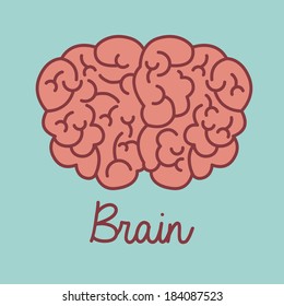 Brain design over blue background, vector illustration