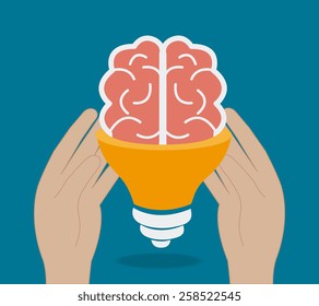 Brain design over blue background, vector illustration.