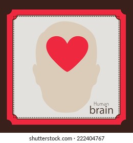 Brain design over brown background, vector illustration