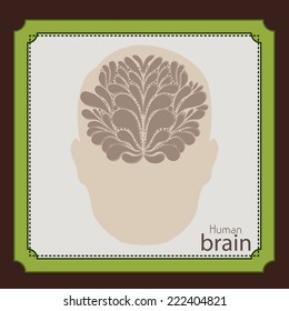 Brain design over brown background, vector illustration