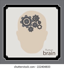 Brain design over brown background, vector illustration