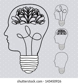 brain design over dotted background vector illustration